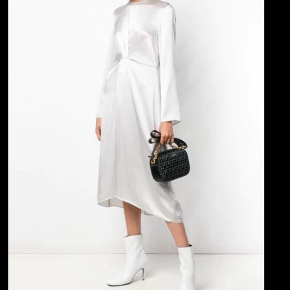 $475 Vince twist front silk midi dress - Picture 3 of 9